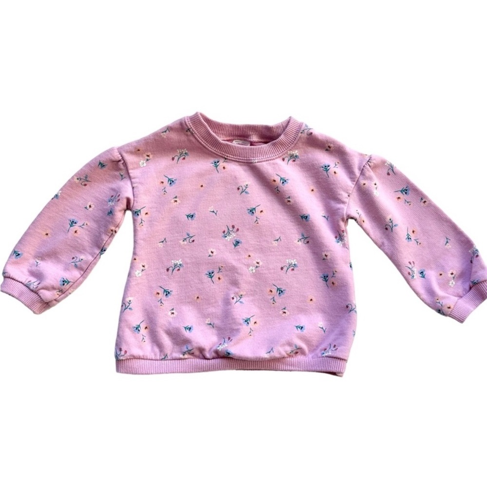 18m Girls Carters Pink floral pull over sweater